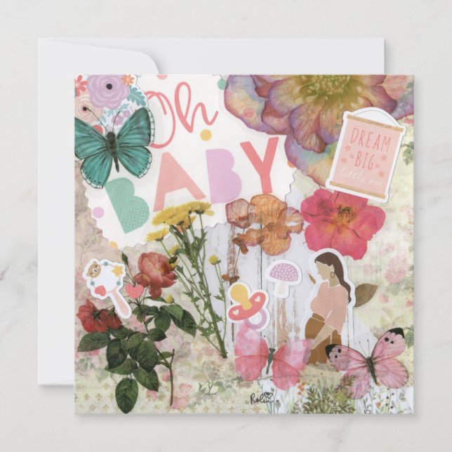 Querida! Placa de saudação plana do chá de fraldas (Frente)