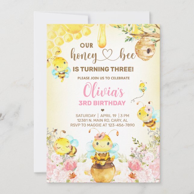 Querida, qualquer convite de aniversário da AGE, b (Frente)