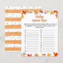 Querida Um pouco de Pumpkin Baby Name Race game