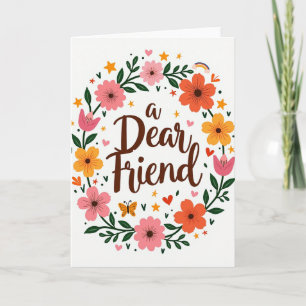 Querido Amigo Cartão de Coroa Floral
