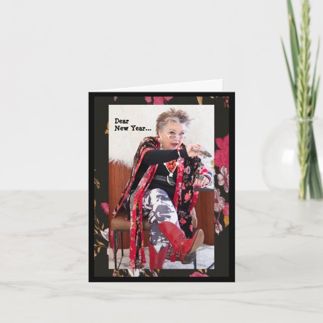 Querido Ano Novo, eu estou lhe suplicando Cartão d (Frente)