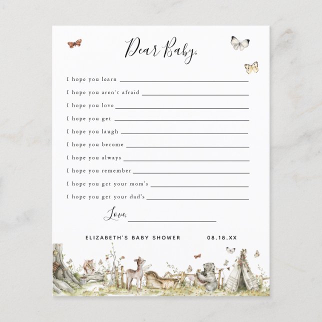 Querido bebê deseja | Jogo Chá de fraldas (Frente)