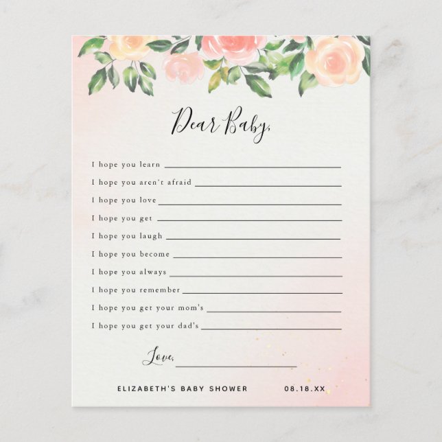 Querido bebê deseja | Jogo Chá de fraldas (Frente)