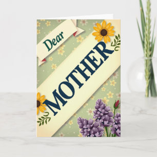 Querido Cartão de Flores do Dia das Mães