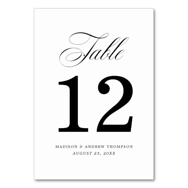 Querido | Cartões de Número de Mesa de Casamento (Frente)