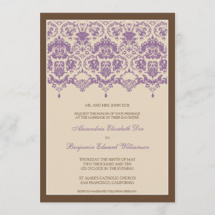 Querido Damask Lace 5x7 Convite para Casamento: li