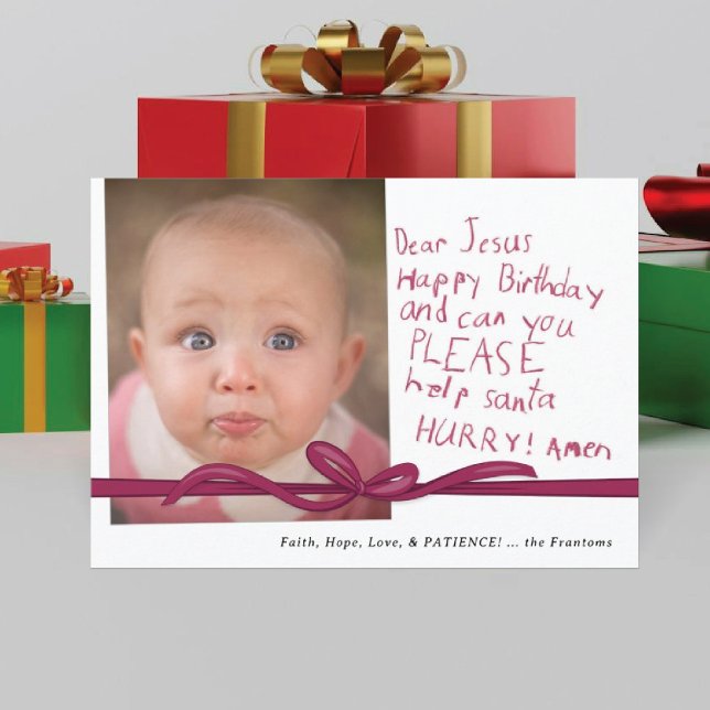 "Querido Jesus" Noite de Vinho Crayon Foto Cartão  (Criador carregado)