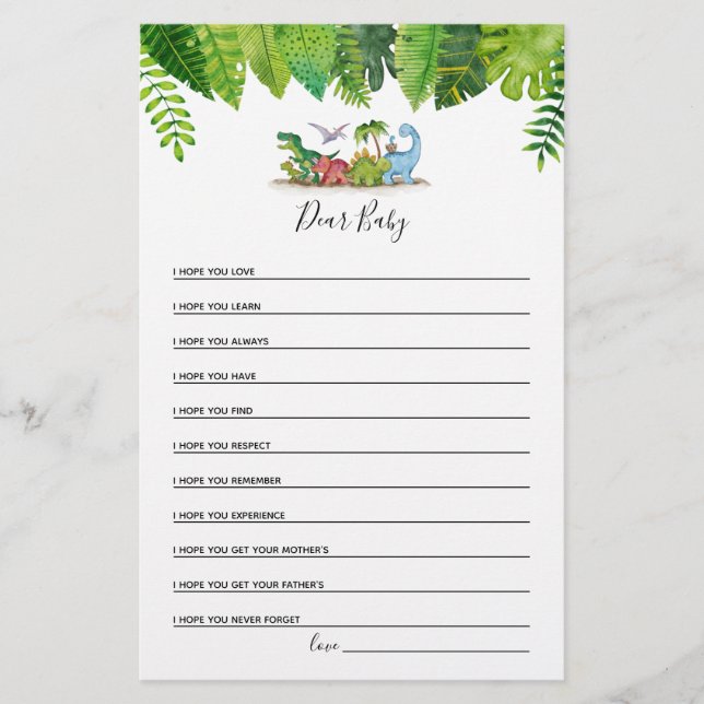 Querido Jogo de Chá de fraldas Dinossauro para Beb (Frente)