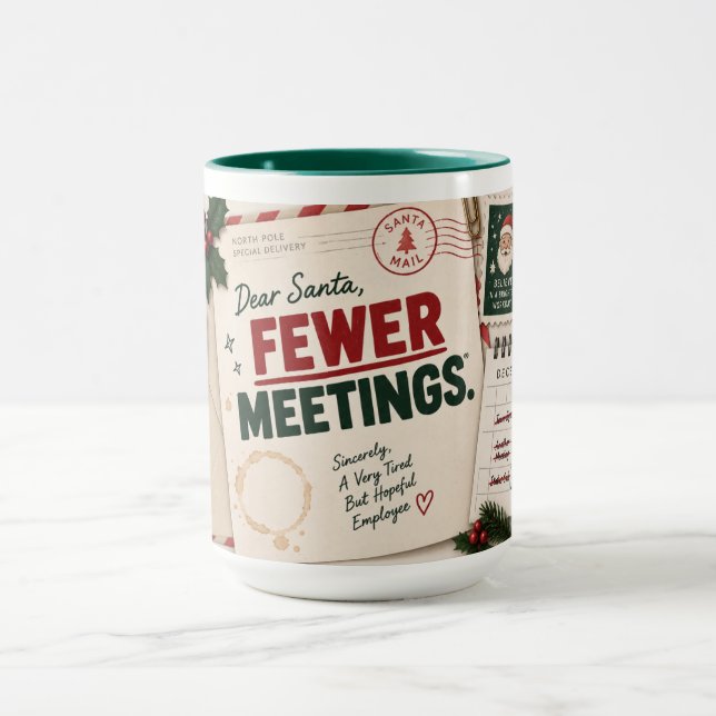 Querido Papai Noel, Caneca de Natal de 15 oz Menos (Centro)