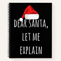 Querido Papai Noel Deixe-me explicar Caderno de Na
