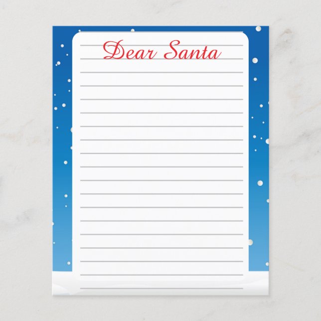 Querido Papai Noel linha carta em branco (Frente)