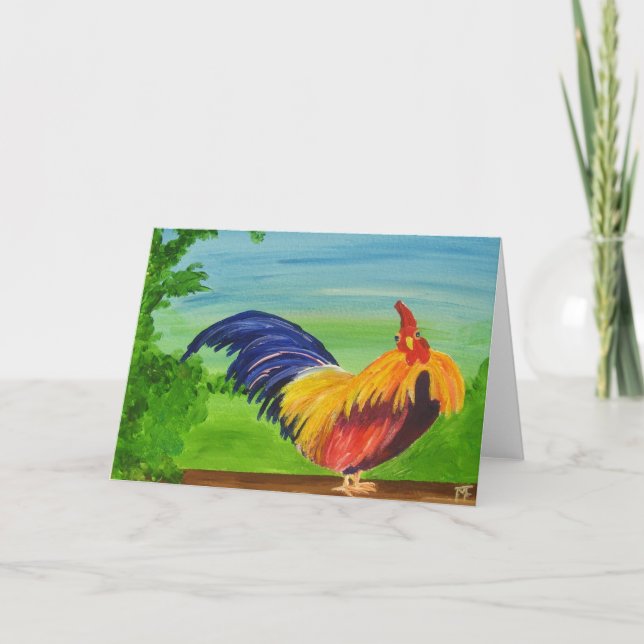 Querido - Rooster - Cartão de Saudação (Frente)