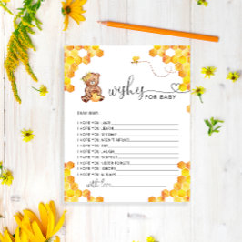 Querido urso deseja cartão de bebê