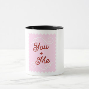 Querido "Você + Eu" Caneca Rosa - Dama de Honra Fo