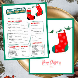 Questionário Divertido de Papai Noel Secreto de Na