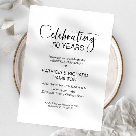 Quic 50th Wedding Anniversário Convites