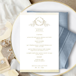 Quic Monograma Champagne Watercolor Menu Casamento