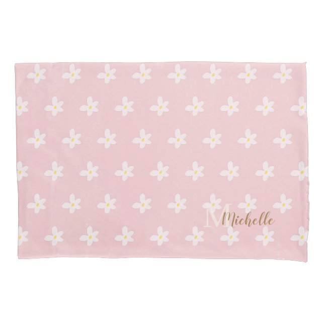Quic Pink Farmhouse Sweet Daisies Trend Monograma (Frente)