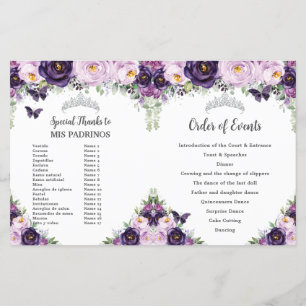 Quic Quinceañera Purple Butterflies Program