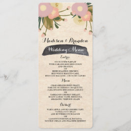 Quic Rustic Watercolor Floral Canvas Menu Casament