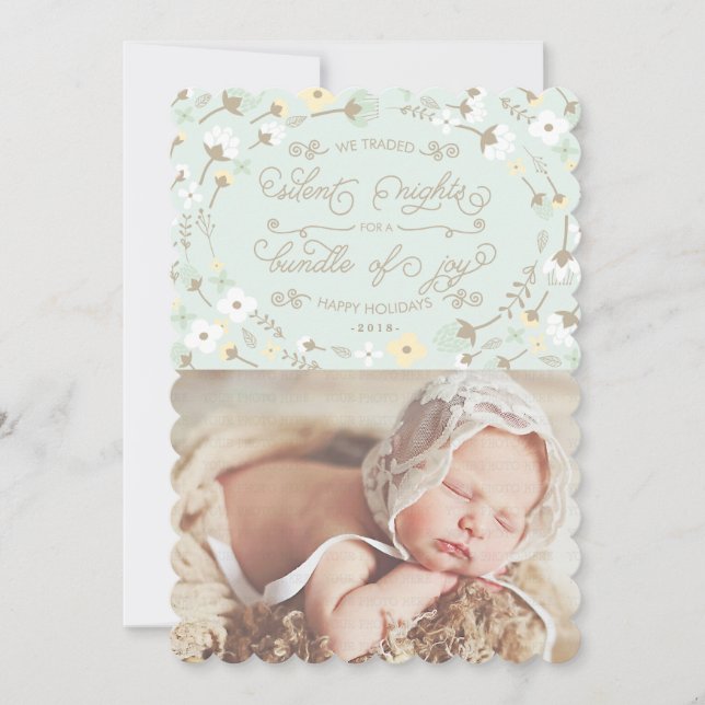 Quic Silent Night First Christmas Cartão com fotos (Frente)