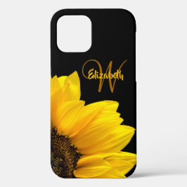 Quic Yellow Daisy Floral Monograma Nome Preto