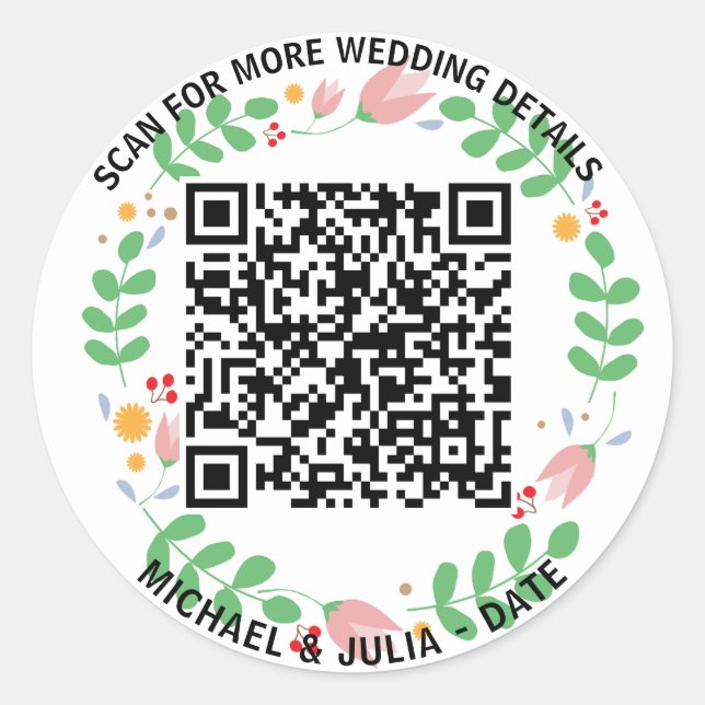 QuickLink: Autocolante de código QR comercial (Frente)