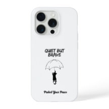 Quiet But Brave – Custom Text Cat iPhone Case