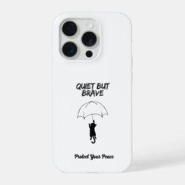 Quiet But Brave – Custom Text Cat iPhone Case