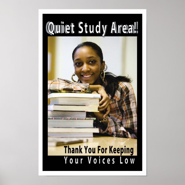 Quiet Study Area Academic Library Poster (Frente)