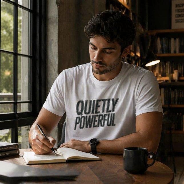 Quietly Powerful Minimal Typography T-Shirt (Criador carregado)