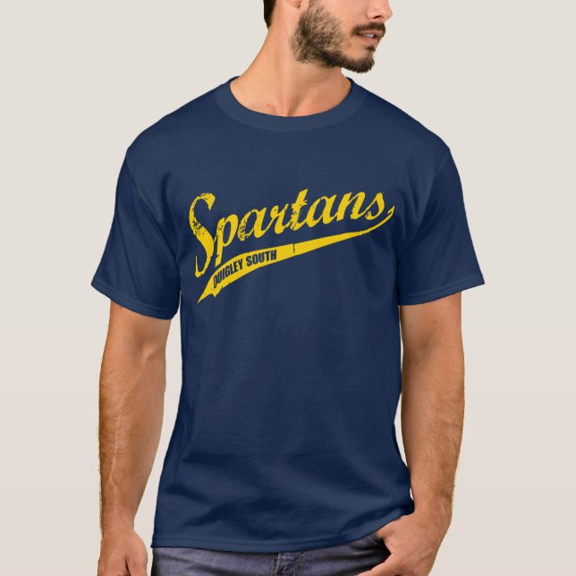 Quigley South Script Spartans t-shirt CURSIVE (Frente)