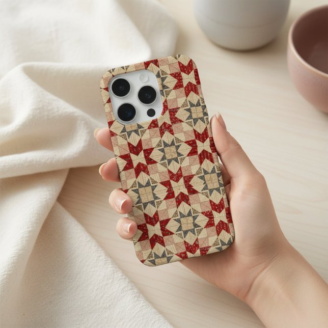 Quilt Star Phone Case Vintage Patchwork Geometric (Criador carregado)
