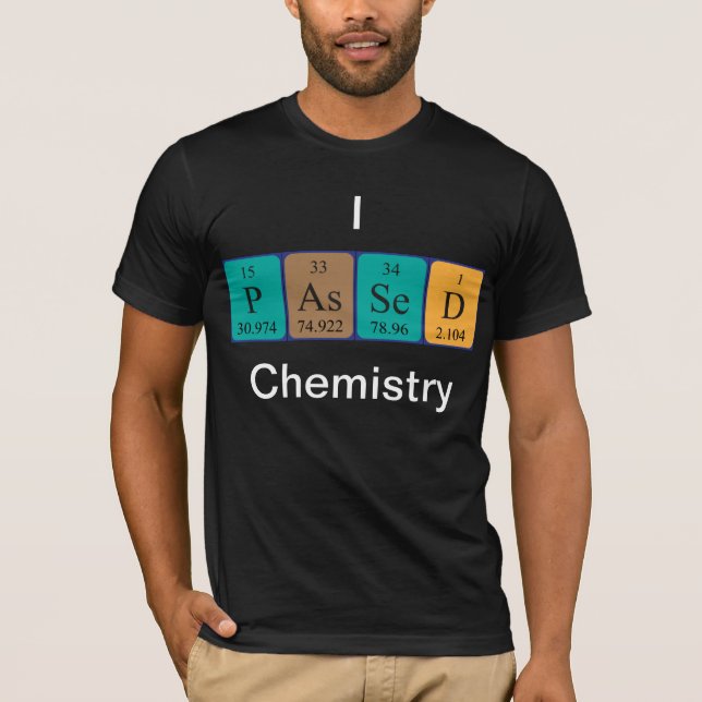 Química passada camisa do nome da mesa periódica (Frente)