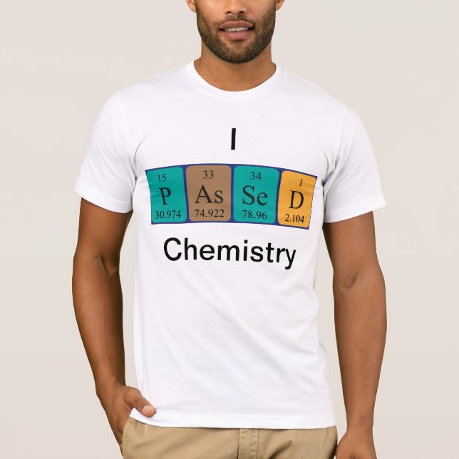 Química passada camisa do nome da mesa periódica (Frente)