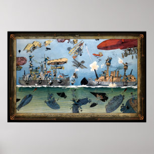 Quimísico 1909 Poster de Batalha do Mar