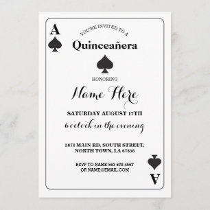 Quinceañera Ace Spades Jogando Cartões Em Vegas An