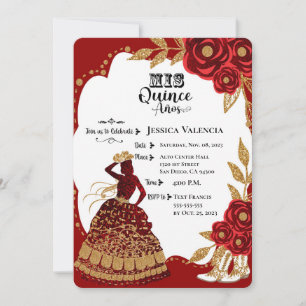 Quinceanera Burgundy Dourado Convite Para Cowgirl