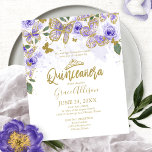 Quinceanera Butterfly Orçamento Convite Bilíngue<br><div class="desc">Uma borboletas roxa e dourada, convidam. Excelente para festa de aniversário com tema de borboleta. NOTA: OS envelopes NÃO ESTÃO INCLUÍDOS; os envelopes correspondentes estão disponíveis para serem comprados separadamente. PERSONALIZAÇÃO: envie-me uma mensagem através do chat se precisar de qualquer personalização, como uma mudança de cor. MODIFICANDO A HORA EXISTENTE...</div>