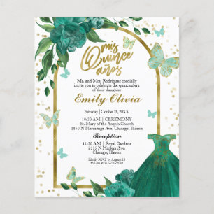Quinceanera Butterflys Convite Orçamental
