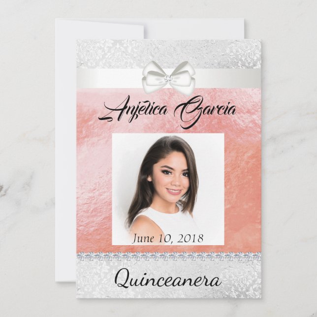 Quinceañera Convite Foto (Frente)