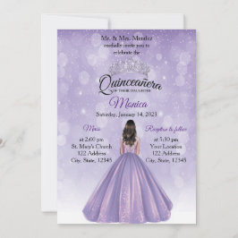 Quinceañera convite Purple e Silver