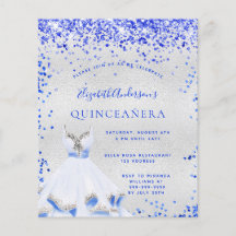 Quinceanera - convite real à prata
