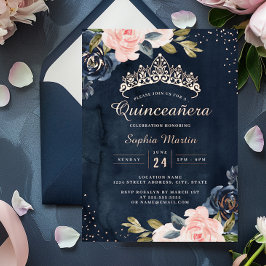 Quinceanera de Rosa Dourado de Aquarela