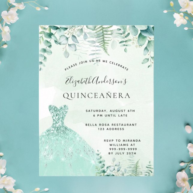 Quinceanera encantou convite para vestir a florest (Criador carregado)