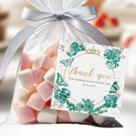 Quinceanera Favor Etiquetas Borboleta Emerald Gree
