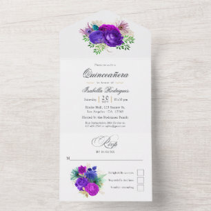 Quinceañera Floral Aquarela de Carnaval