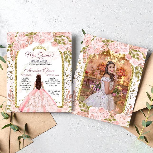 Quinceanera, Foto do Arco da Princesa Floral Rosa  (Criador carregado)