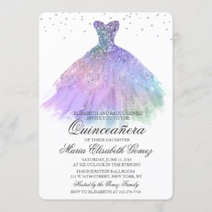 Quinceanera Glitter Diamante Convite