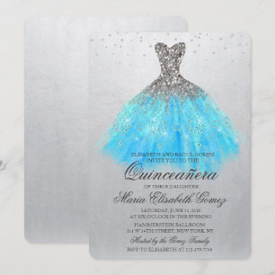 Quinceanera Glitter Diamante Convite
